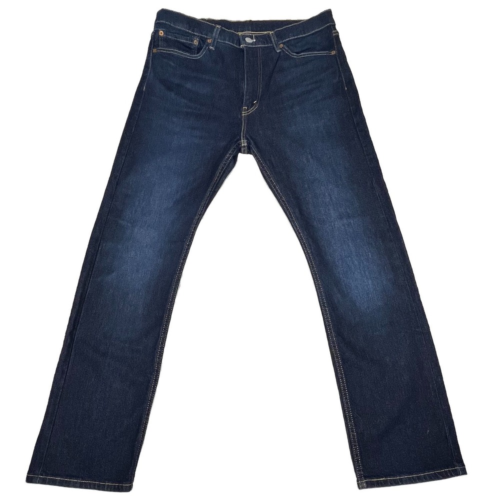 Levi's 513 Men's W34 L32 Dark Wash Slim Straight Denim Jeans Blue 5 Pocket Pants